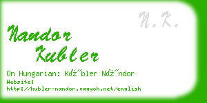 nandor kubler business card